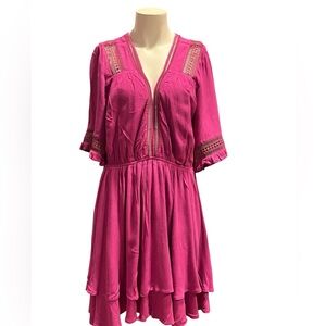 City Chic Vibrant Pink A-Line Dress